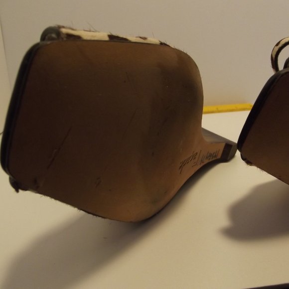 Wedge "Ella" Shoe Peep Toe Giraffe Pony 9.5 - Picture 11 of 14